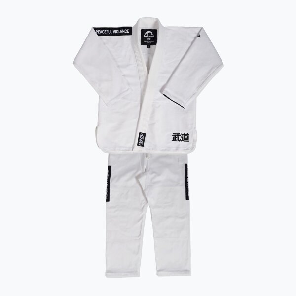MANTO BJJ Gi Society BJJ Jiu-Jitsu Kimono Größe A0 für Herren/Damen Weiß