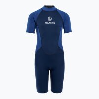 Aquastic Wavey Junior Neoprenanzug Wetsuit Kinder Shorty 2mm Navy/Blau 161-172
