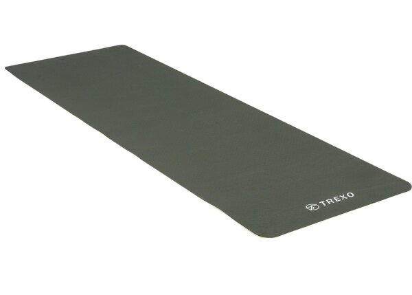 TREXO Yogamatte  Zweifarbig 183 x 61 cm 6 mm Fitness Gymnastikmatte Übungsmatte