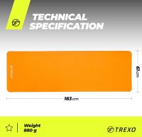 TREXO Yogamatte Schwarz 183 x 61 cm Fitnessmatte Gymnastik Pilates Übungsmatte