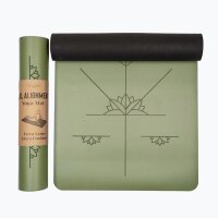 Myga Alignment XL Yogamatte 6 mm Grün Rutschfest Übungsmatte Fitnessmatte