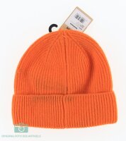Woolcano 100% Merino Wolle Wintermütze Beanie Stricken Orange One Size Cap