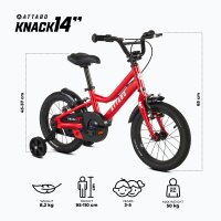 ATTABO Knack 14 Zoll Kinderfahrrad rot Fahrrad für...