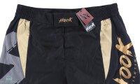 HOOK FIGHTING MMA Shorts Herren Kampfshorts BJJ Grappling Hose Schwarz Gold Gr.L