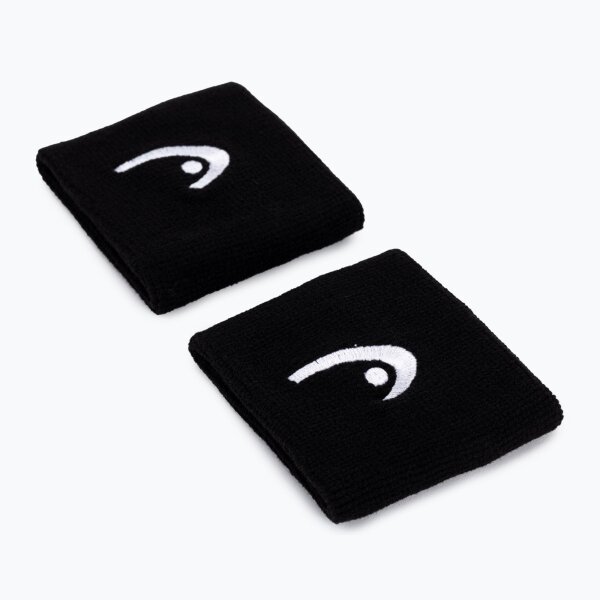 HEAD Wristband 2,5 Zoll Handgelenkbänder 2er-Set schwarz Schweißband Sport